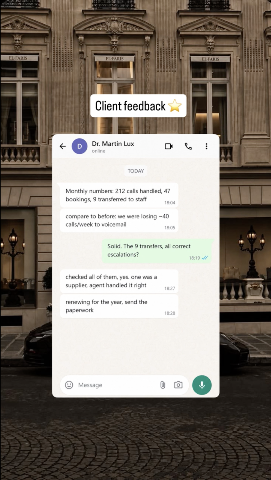 Client message