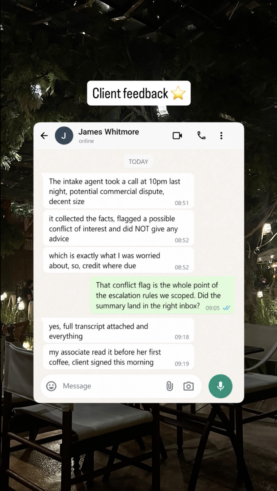 Client message